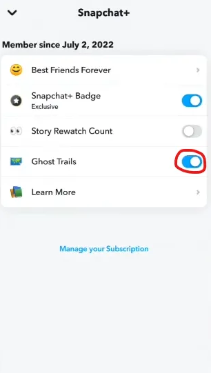 How to Turn On Ghost Trails on Snapchat Plus