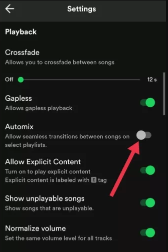 How to Disable or Turn Off Automix on Spotify