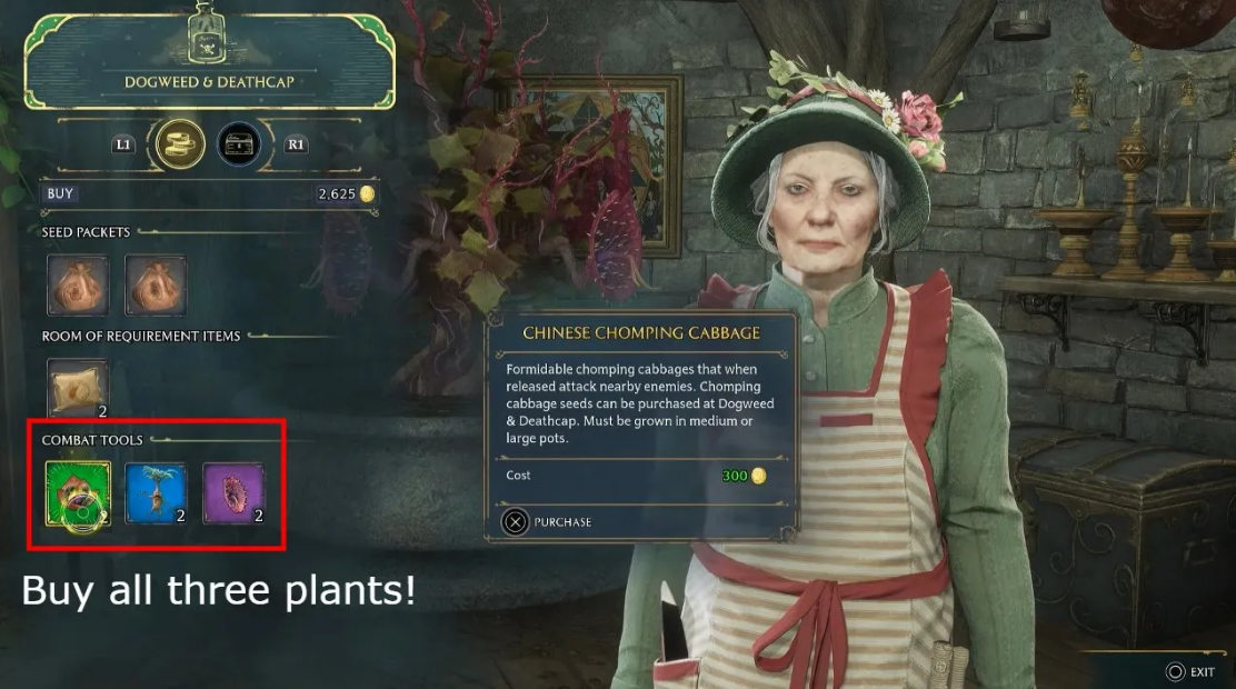 How to Get and Use All 3 Combat Plants Simultaneously in Hogwarts Legacy