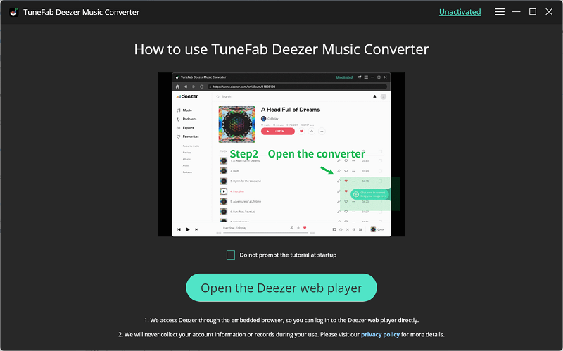Welcome Page TuneFab Deezer Converter
