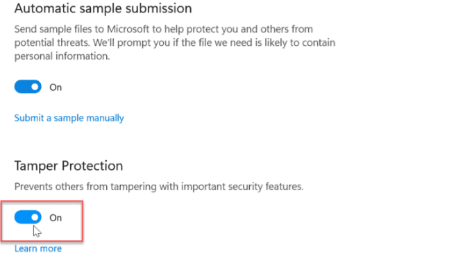 How to Turn On or Off Tamper Protection on Windows 11