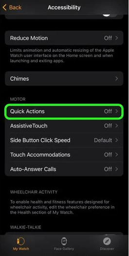 How to Enable Quick Actions on Your Apple Watch App