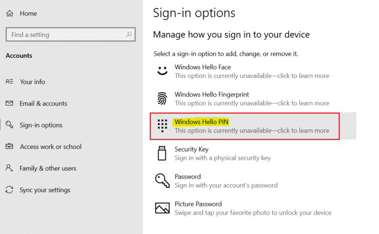 How to Remove PIN on Windows 10