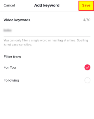 How to Use Keyword Filters on TikTok