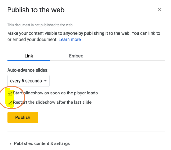 How to AutoPlay in Google Slides