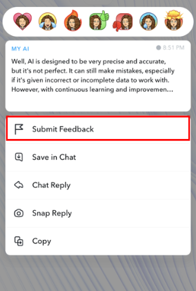 How to Send Feedback for My AI on Snapchat