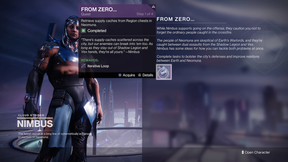 How to Get and Complete from Zero Quest in Destiny 2