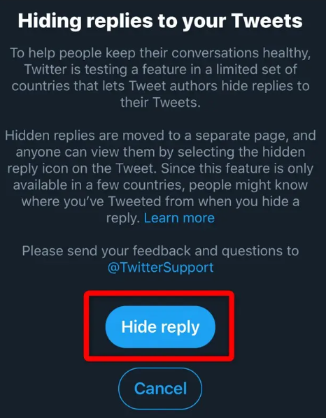 How to Hide a Reply in Twitter