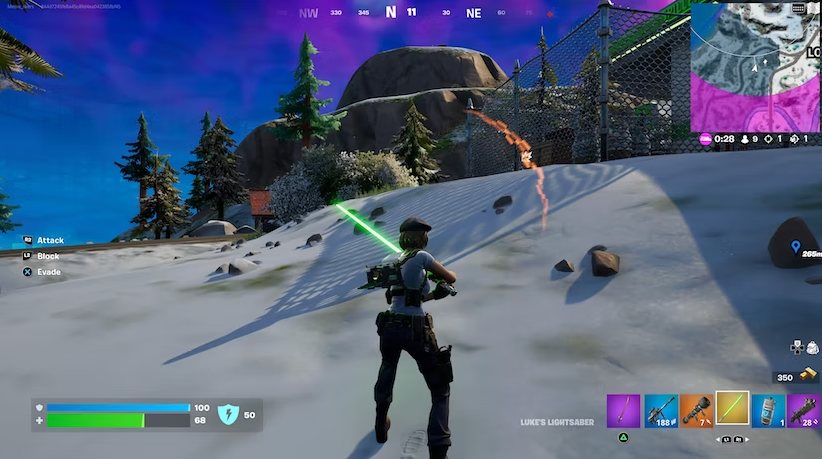 How to Block Hits Using a Lightsaber in Fortnite