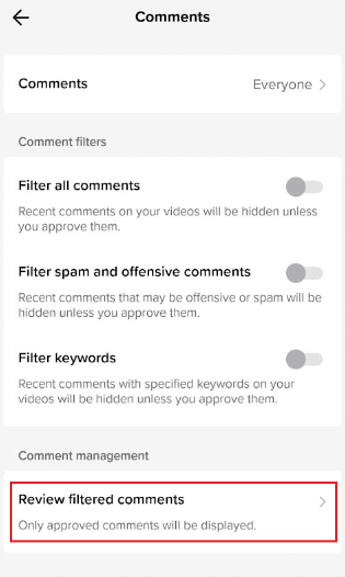 How to Approve Filtered Comments on TikTok