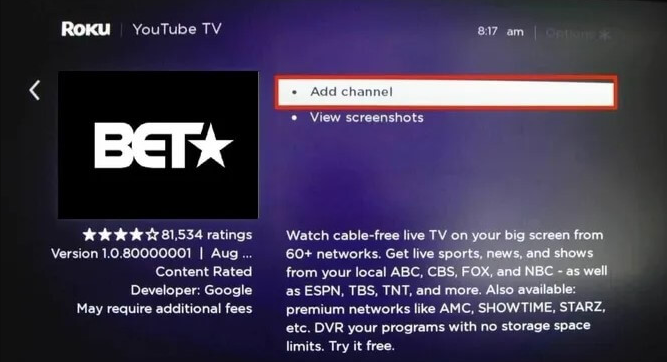 How to Add and Activate BET Channel on Roku