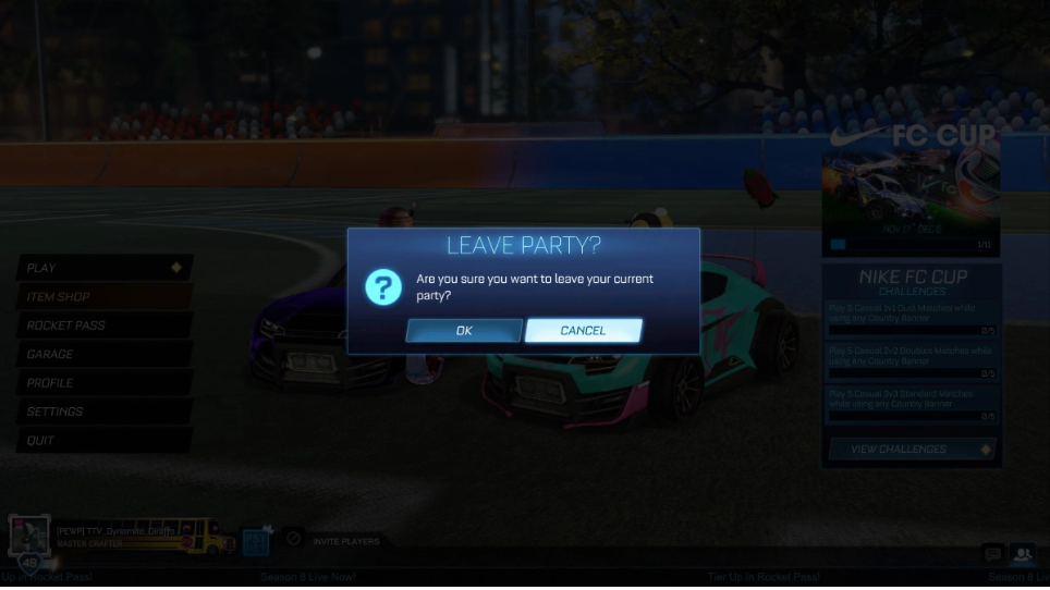 How to Leave a Party in Rocket League