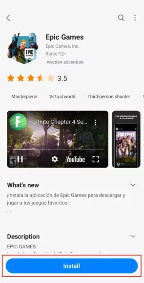 How to Install Fortnite from Samsung Galaxy Store