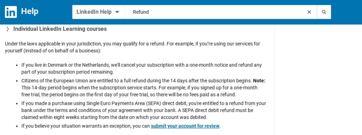 How to Refund LinkedIn Premium Subscription