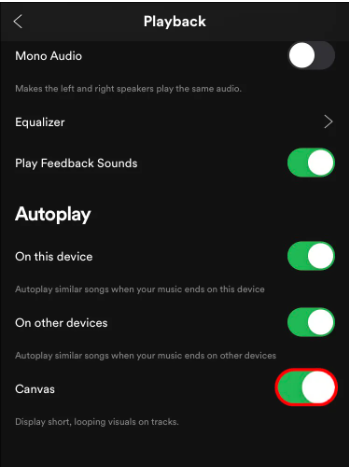 How to Turn On or Off Canvas in Spotify on iOS