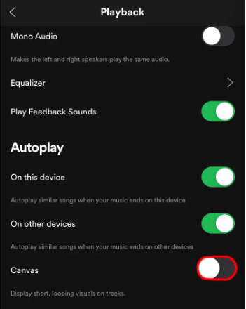 How to Turn On or Off Canvas in Spotify on iOS