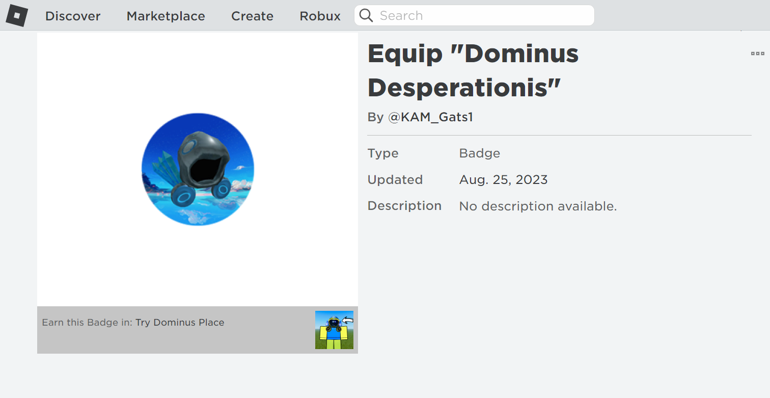 how to get the DOMINUS FORMIDULOSUS on roblox 