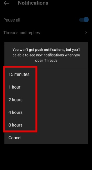 How to Pause Notifications From the Threads App