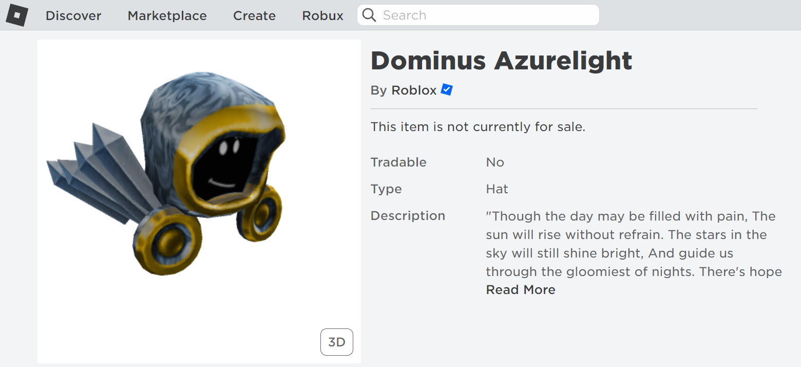 Dominus Azurelight in Roblox: What it is & how to get it