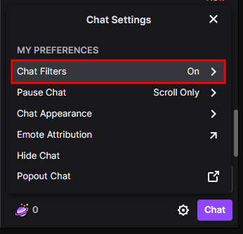 How to Apply Chat Filters on Twitch