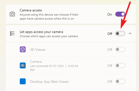 How to Restrict Camera Access for Some Apps in Windows 11