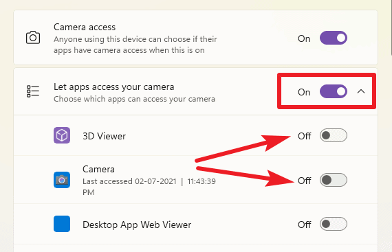 How to Restrict Camera Access for Some Apps in Windows 11