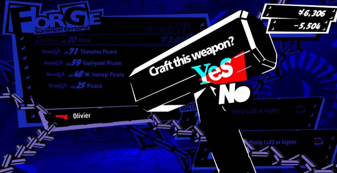 Persona 5 Tactica - How to Forge Weapons