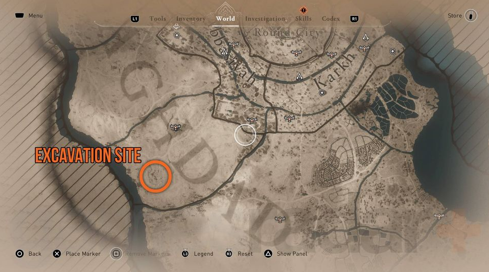 Assassin's Creed Mirage - Excavation Site Location