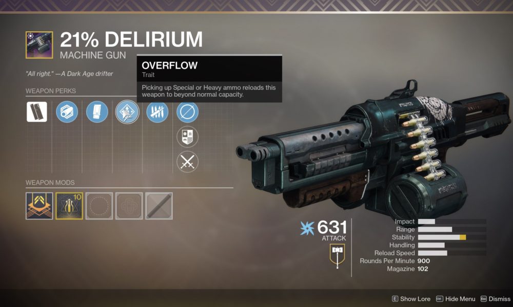 Destiny 2: How to Get 21% Delirium Machine Gun