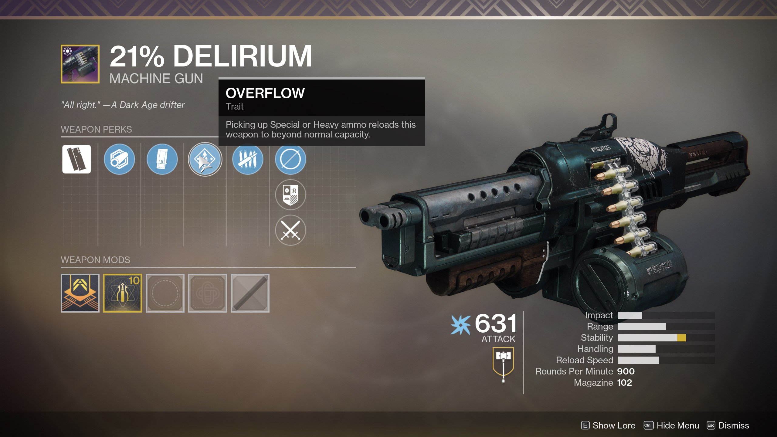 Destiny 2: How to Get 21% Delirium Machine Gun.