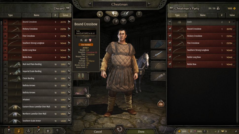 mount and blade warband xbox one cheats