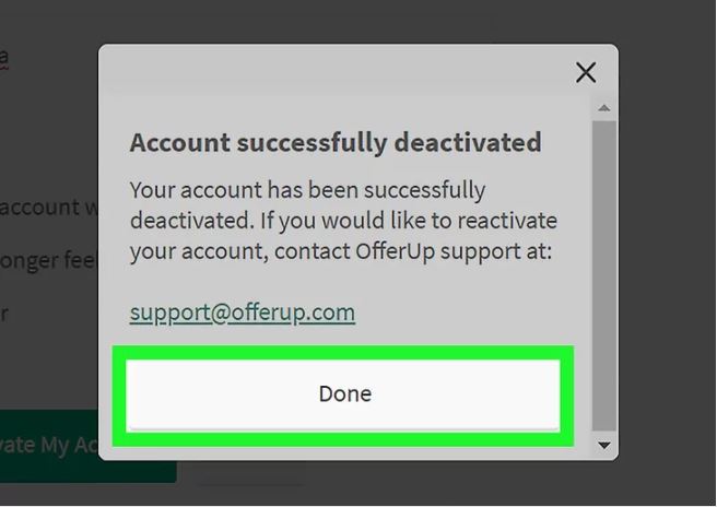 Delete Offerup Account