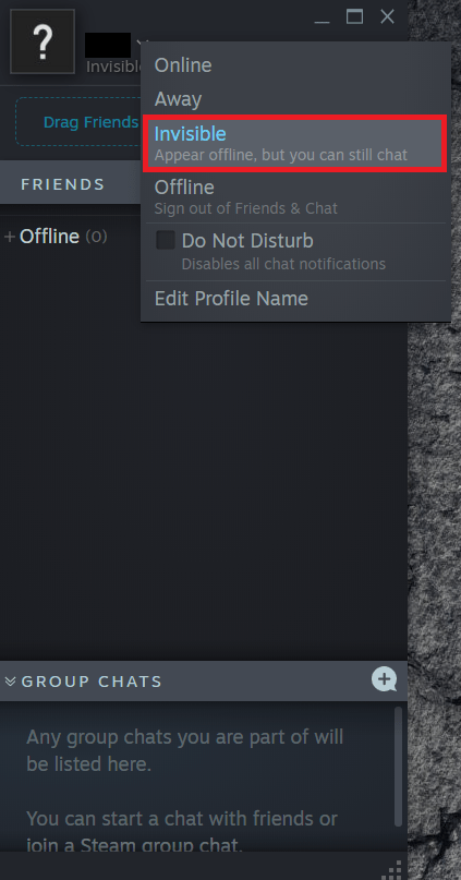 How to Appear Offline or Invisible on Steam