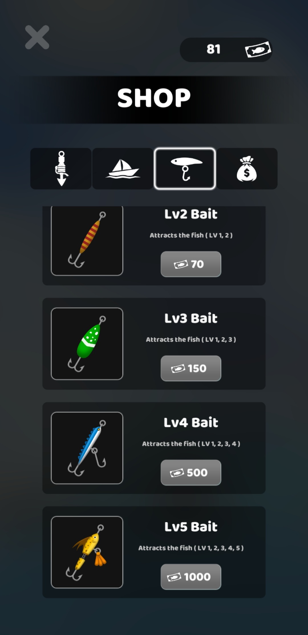 wanted fish hack bait