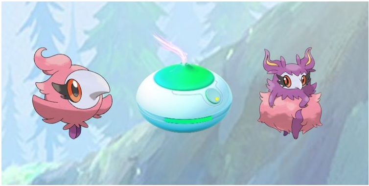 Pokemon Sword and Shield Sachet evolve Spritzee to Aromatisse