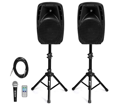Costzon Portable 1600W 2-Way Powered PA Speaker System