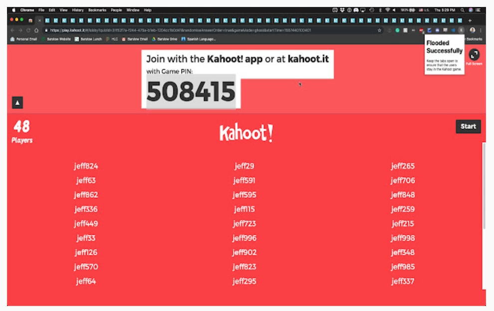 Kahoot Flooder extension