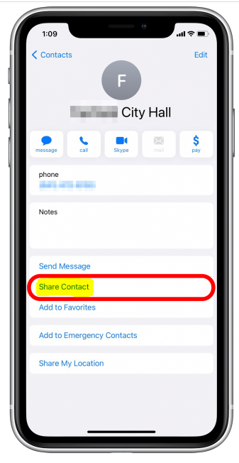 How to Share Contact on iPhone