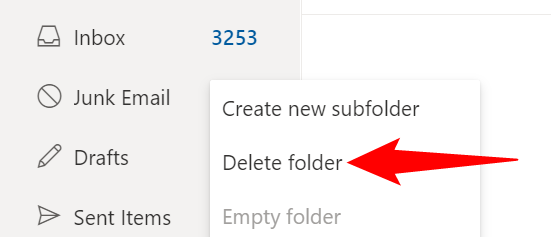 How to Delete a Folder in Microsoft Outlook on the Web