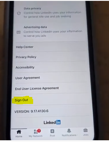How to Sign Out of Linkedin App