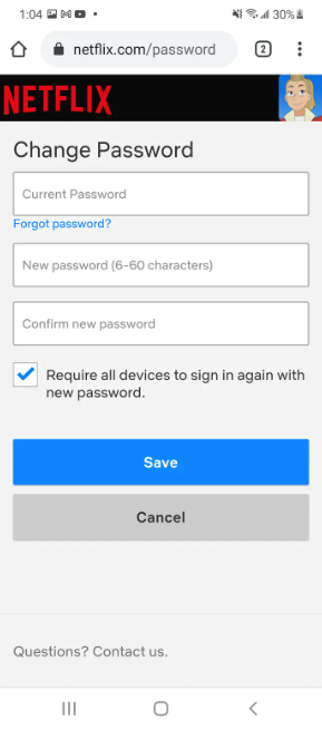 How to Change your Netflix Password