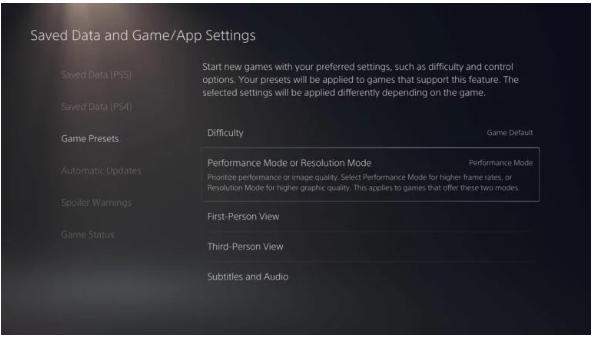 How to Put PS5 in Performance Mode