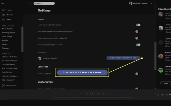 How to Disconnect Spotify from Facebook