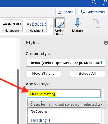 How to Clear Formatting in a Microsoft Word Document