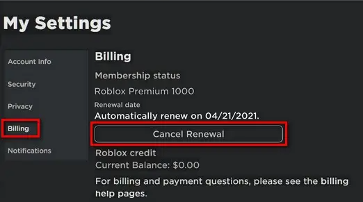 How to Cancel Roblox Premium Membership