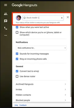 How to Change Your Status on Google Hangouts on Desktop