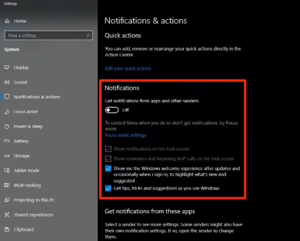 How to Turn Off Notifications on Windows 10