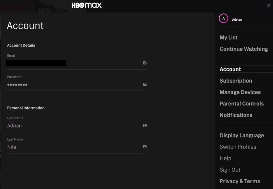 How to Change Your HBO Max Password on Desktop