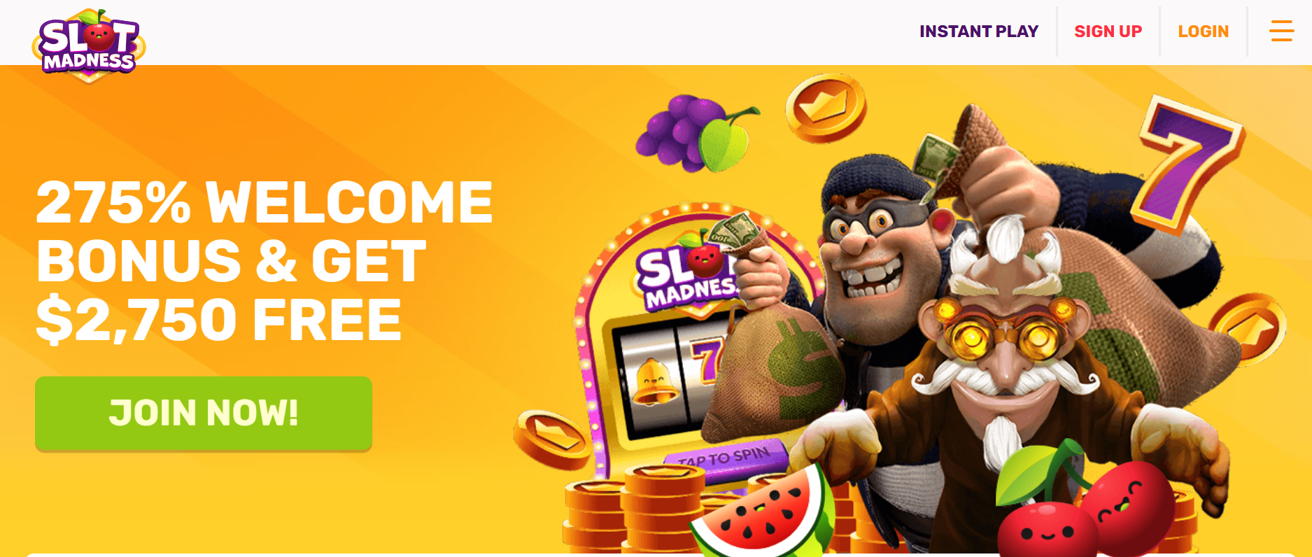 Slot Madness $150 no deposit bonus 2024 USA