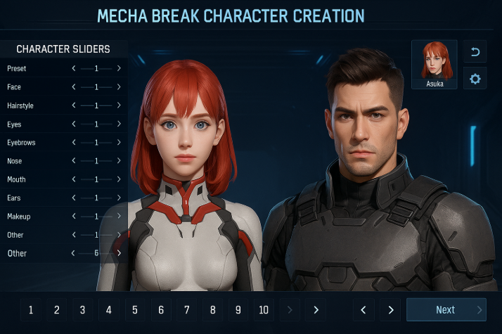 mecha break character creation